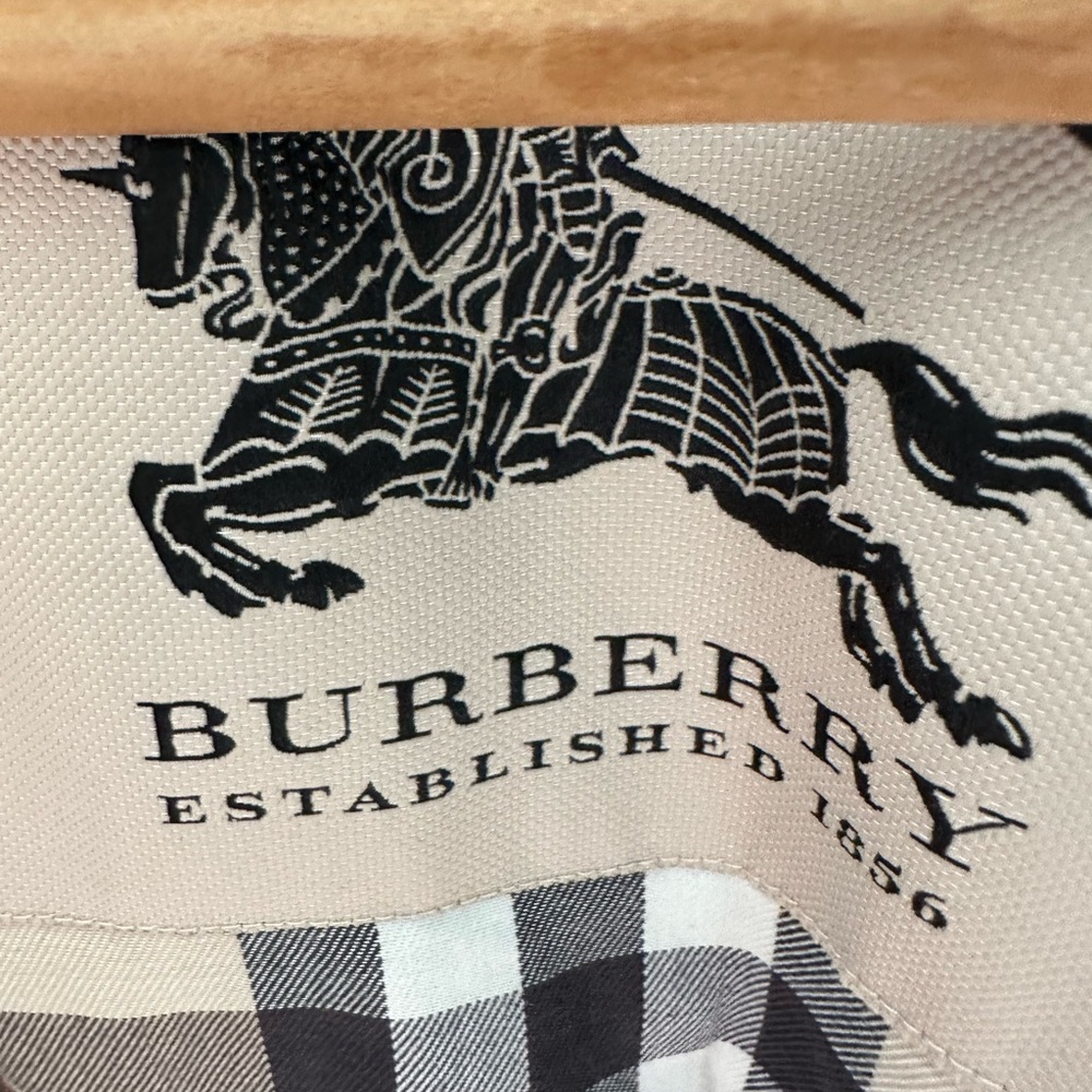 Black Burberry Trench Coat, Full Length Classic Check Liner Double Breasted US 4 - Picture 6 of 9